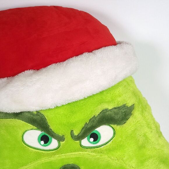 Dr.‎ Seuss The Grinch 16" Plush Stuffed Pillow with Santa Hat Christmas Decor - Picture 3 of 16
